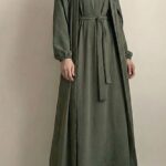Olive Green Modest Maxi Dress