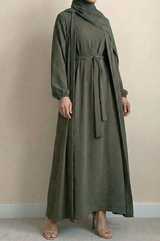 Olive Green Modest Maxi Dress