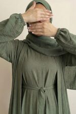Olive Green Modest Maxi Dress